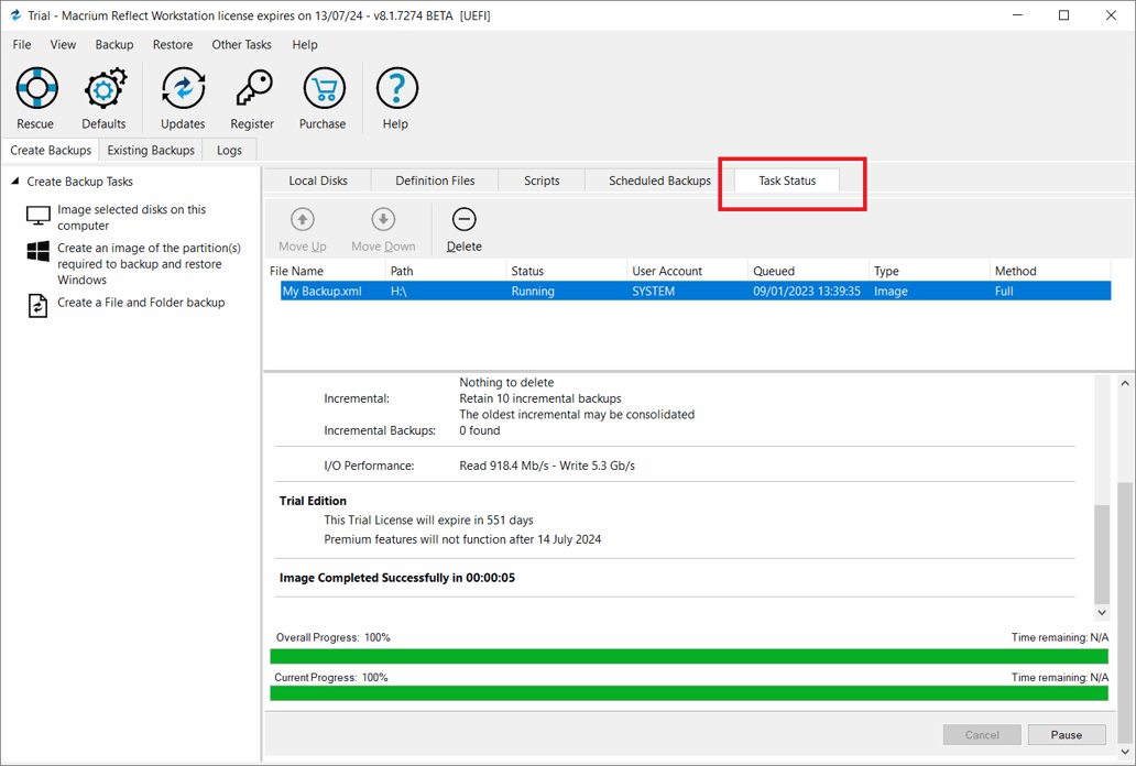 New in Macrium Reflect 8.1