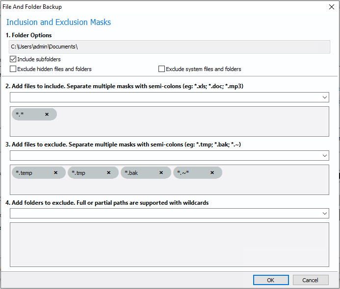 Backup Folder Example Creating a File and Folder Backup