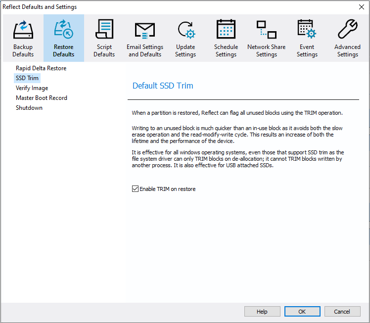 Restore Defaults