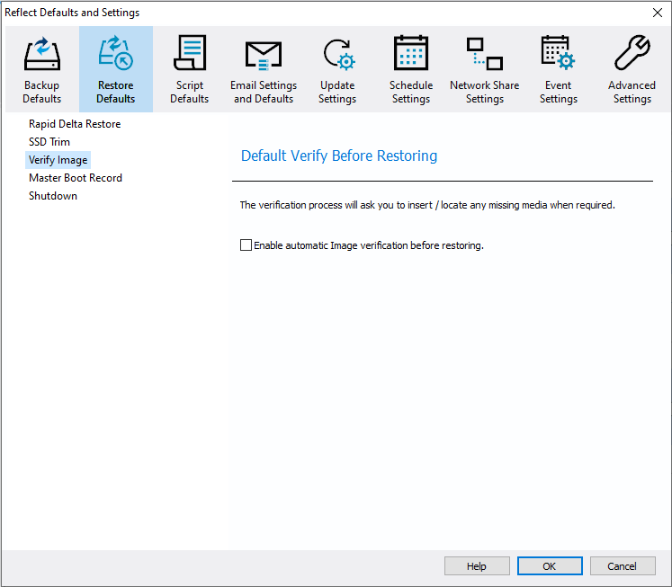 Restore Defaults