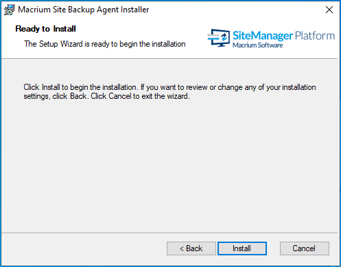 Installing the SiteBackup Agent Manually