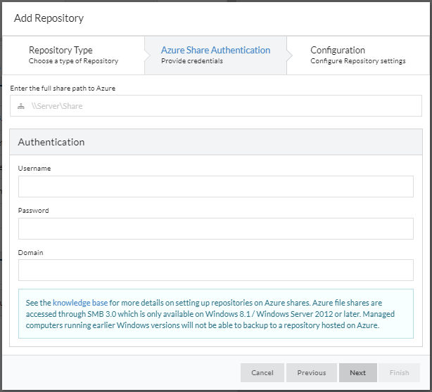 Creating an Azure Storage Account Repository